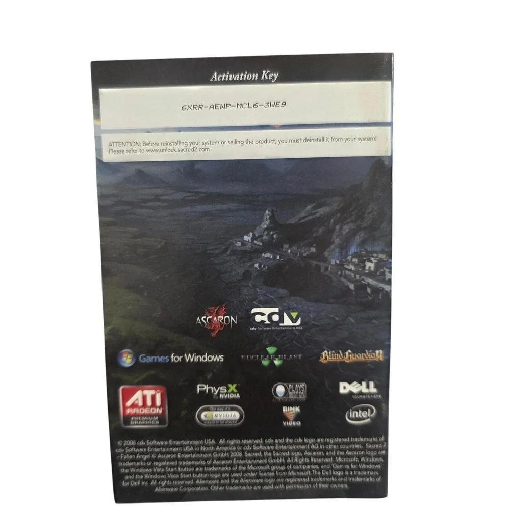 Sacred 2 Fallen Angel PC DVD-ROM Complete w Manual Key Games for Windows
